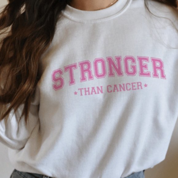 Tops - Stronger Than Cancer Sweatshirt, Breast Cancer Awareness Sweatshirt